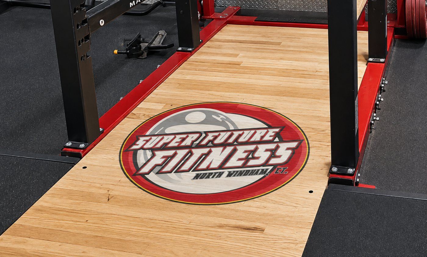 Wood lifting platform on the SFF strength floor